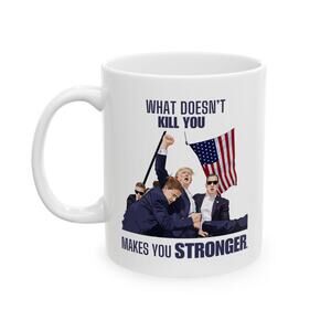 Trump STRONGER - Ceramic Mug (White, 11oz)